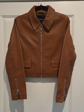 Madewell Shrunken Zip-Front Leather Jacket